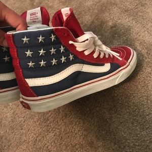 american flag vans high top